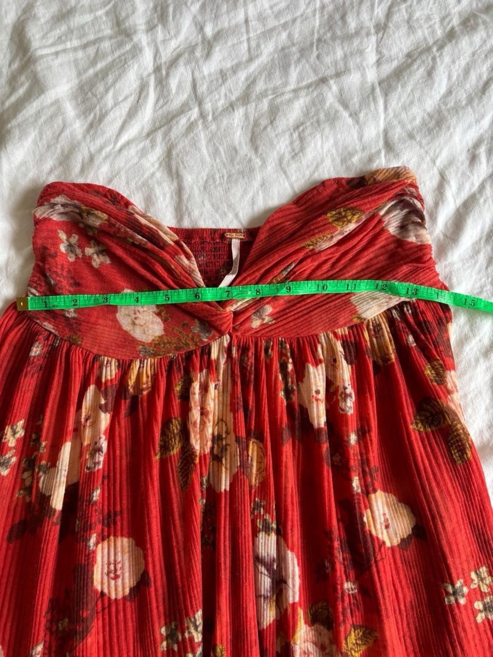 Free People Strapless Floral Hi-Low Tunic Tube Top Sz Medium - Picture 8 of 8